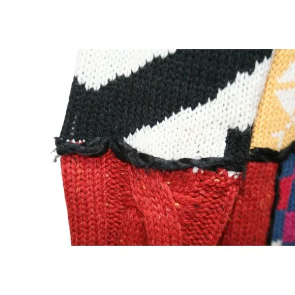 Desigual Larita 37J2151 Patchwork Knit Sweater Womens Small Artsy Boho Indie - Picture 5 of 9